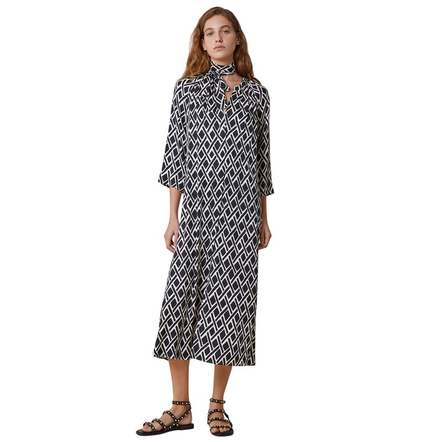 Candito chemisier in twill a fantasia da donna Penny Black | 2511221153200005
